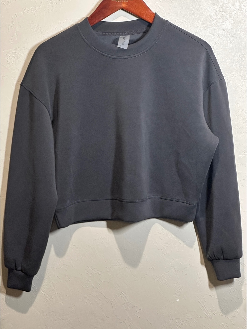 NWT Revival Asphalt XXS Crewneck Sweatshirt in Polyester Modal Spandex Blend